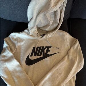 Nike Women's Cropped Hoodie Tan with Black Logo